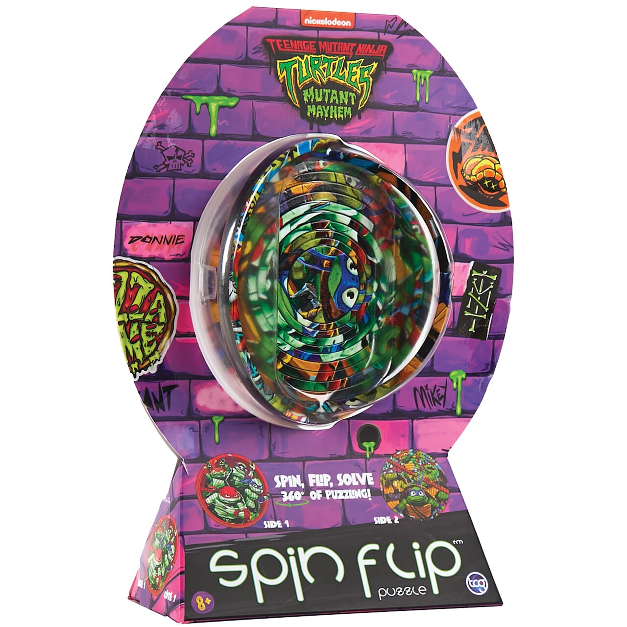 Spin Flip Puzzle: TMNT Turtle Power - 12 Rings - 2-In-1: Double-Sided Puzzle, Spin-Flip-Solve, 360 Degress Of Puzzling, Licensed, Adults & Kids Age 8+
